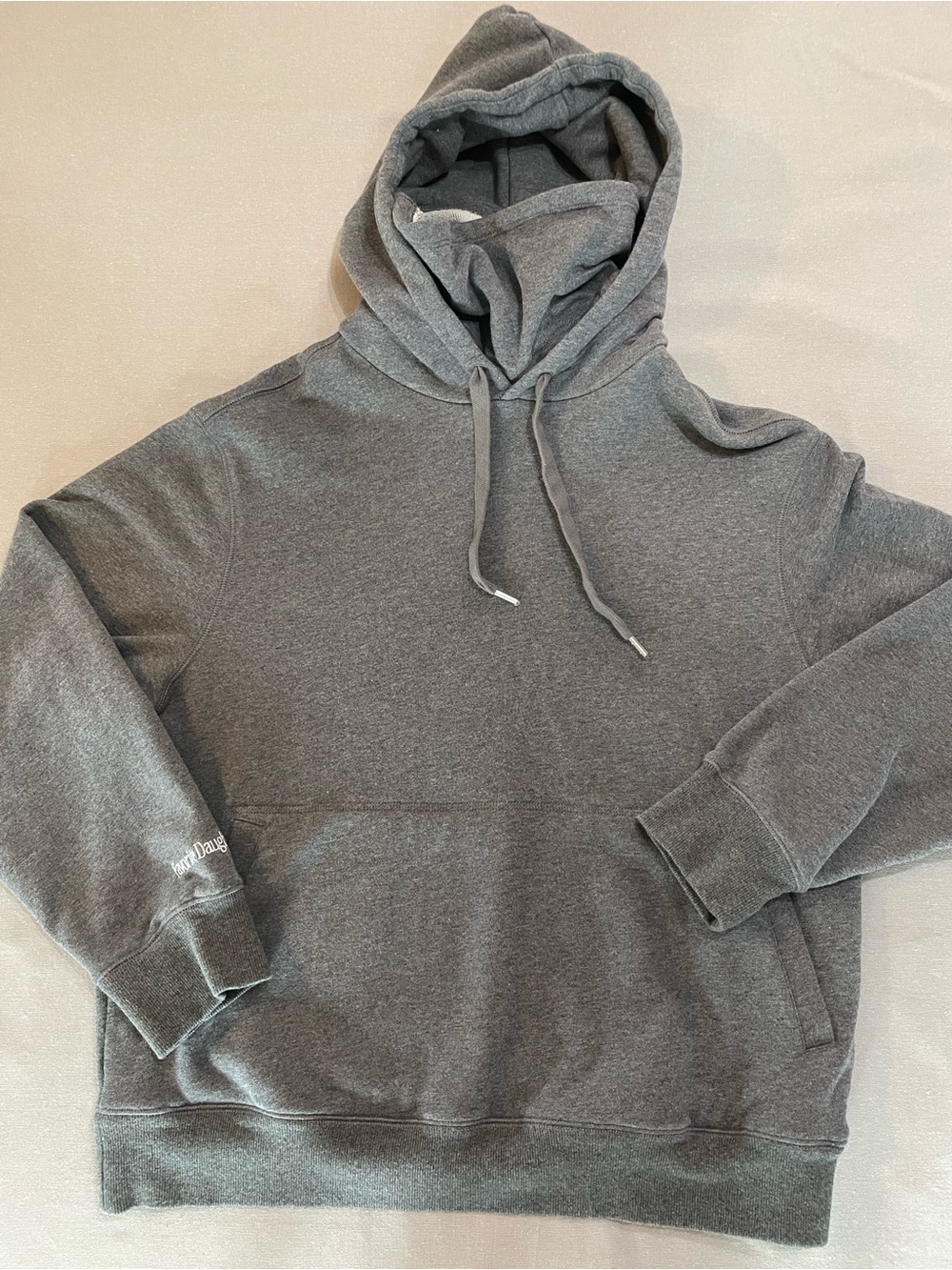 Favorite Daughter Heather Gray Mask Hoodie Pullover Sweatshirt Size XL